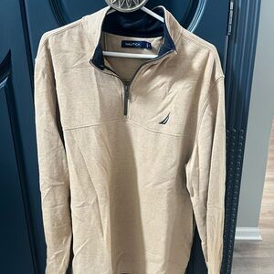 Nautica Beige Quarter-Zip Sweater
